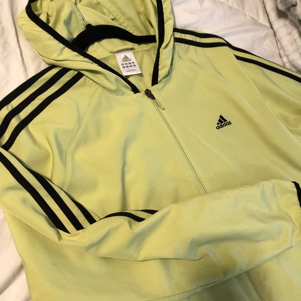 Adidas Lime Green Xl Wind Breaker Jacket